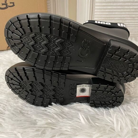 UGG WOMENS SIENNA MATTE GRAPHIC TALL RUBBER BOOTS WATERPROOF BLACK SZ 5 NEW - Picture 6 of 7